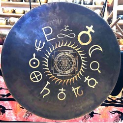 OM - GONG MASTER GOVINDA'S NEW, PROFESSIONAL DESIGN - Planetary Symbol - Medium Size ( 60 cm, 24 Inch) OM - GONG MASTER GOVINDA'S NEW, PROFESSIONAL DESIGN - Planetary Symbol - Medium Size ( 60 cm, 24 Inch)