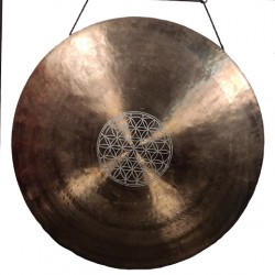 Close to Uranus - Planetary, Cosmic Tam Tam Gong with Flower of Life & Vastu Design - 36