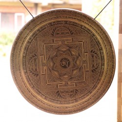 GONG MASTER GOVINDA'S NEW, PROFESSIONAL DESIGN - Mandala with Om -  Large Size ( 59.5 cm, 23.5 Inch)