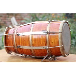 Dholak professional, Nepali/Indian rhythmic musical instrument, Medium Size - (21*26*45 cm, 8.2*10.2*17.7 inch app)
