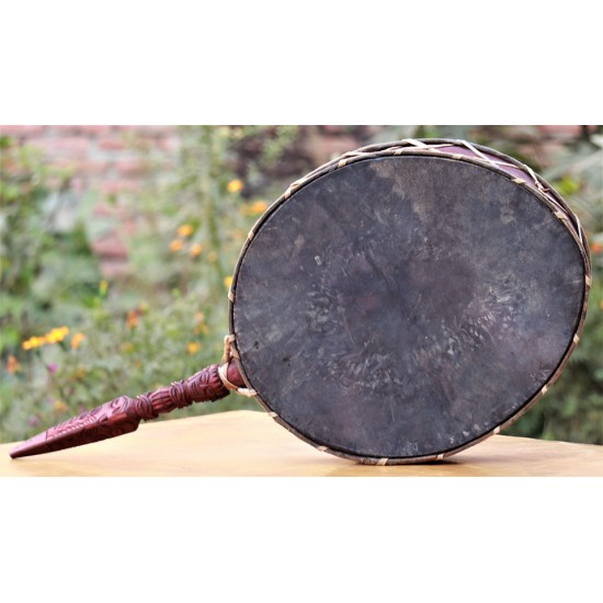 Shamanic (Bonpo) drum from Nepal/Tibet, Medium Size - (40*36*70 cm, 15.7*14.17*27.5 inch) 