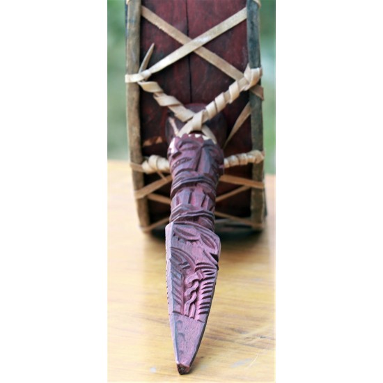 Shamanic (Bonpo) drum from Nepal/Tibet, Medium Size - (40*36*70 cm, 15.7*14.17*27.5 inch) 