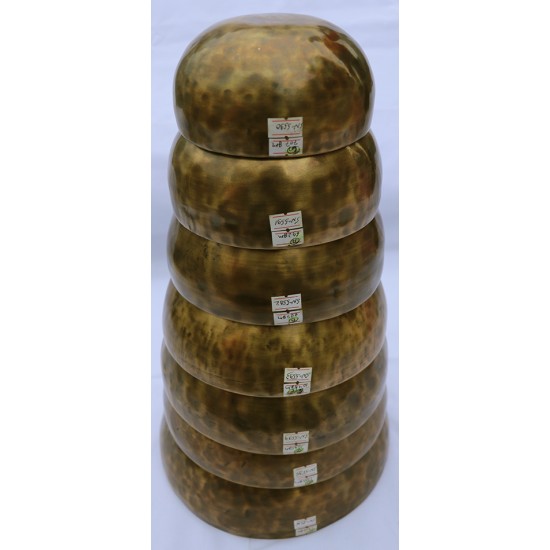 Musical Set Bowl - Handmade Jambati, Chakra Healing/Musical Singing bowls set with ascending sound and size, Spotted Coffee Color - Medium Size Musical Set Bowl - Handmade Jambati, Chakra Healing/Musical Singing bowls set with ascending sound and size, Spotted Coffee Color - Medium Size