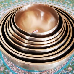 Musical Set Bowl - Handmade Jambati, Shiny (special double polished), Special Chakra Healing/Musical Singing bowls set with ascending sound and size - Medium Size 
