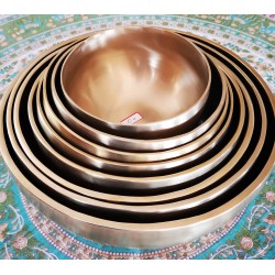 Musical Set Bowl - Handmade Jambati, Shiny (special double polished), Special Chakra Healing/Musical Singing bowls set with ascending sound and size - Medium Size 