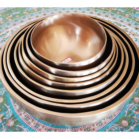 Musical Set Bowl - Handmade Jambati, Shiny (special double polished), Special Chakra Healing/Musical Singing bowls set with ascending sound and size - Medium Size 