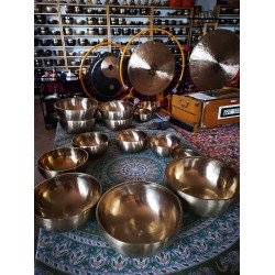 Musical Set Bowl - Handmade Jambati, Shiny (special double polished), Special Chakra Healing/Musical Singing bowls set with ascending sound and size - Medium Size 