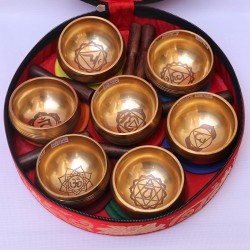 GIFT PACK- Musical Singing Bowl Mini Set associated with 5 Elements - (special double polished), Special Chakra Healing/Musical Singing bowls set with ascending sound and size - Small Size 