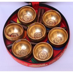 GIFT PACK- Musical Singing Bowl Mini Set associated with 5 Elements - (special double polished), Special Chakra Healing/Musical Singing bowls set with ascending sound and size - Small Size 
