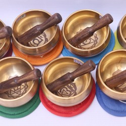 GIFT PACK- Musical Singing Bowl Mini Set associated with 5 Elements - (special double polished), Special Chakra Healing/Musical Singing bowls set with ascending sound and size - Small Size 