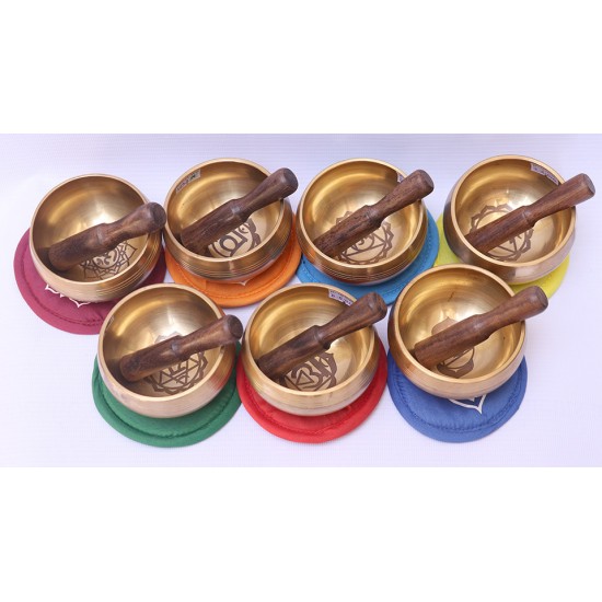 GIFT PACK- Musical Singing Bowl Mini Set associated with 5 Elements - (special double polished), Special Chakra Healing/Musical Singing bowls set with ascending sound and size - Small Size 