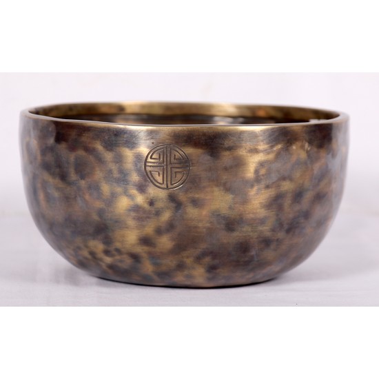 Aqua - Full Moon Carving, Healing, Planetary, Therapeutic, Handmade Singing Bowl - Large Size