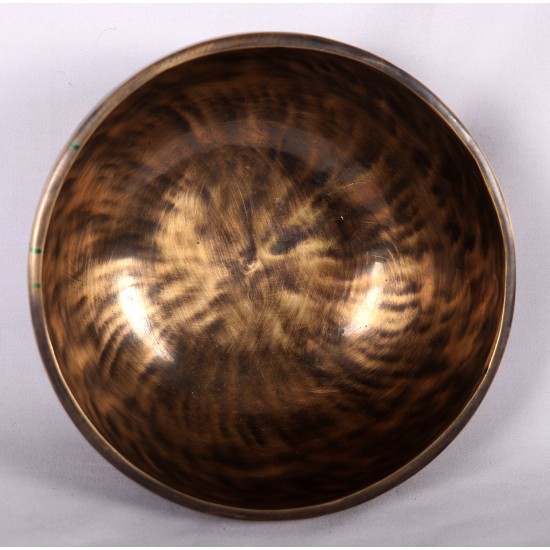 Aqua - Full Moon Carving, Healing, Planetary, Therapeutic, Handmade Singing Bowl - Large Size