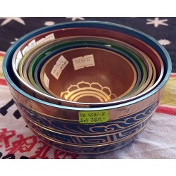 Cast-moulded Chakra Colour Set Bowls Colour with ascending sound and size - Small Size