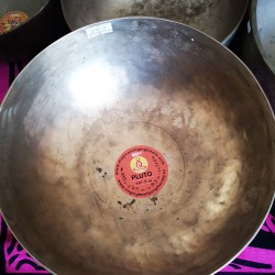 OM (Earth Year) - Healing, Planetary, Therapetic, Handmade, Jambati, Normal Real Antique Singing Bowl - Medium Size 